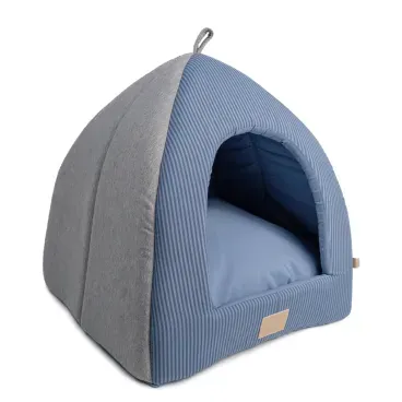 Cabana Home para Caes e Gatos Fabrica Pet Azul de lado